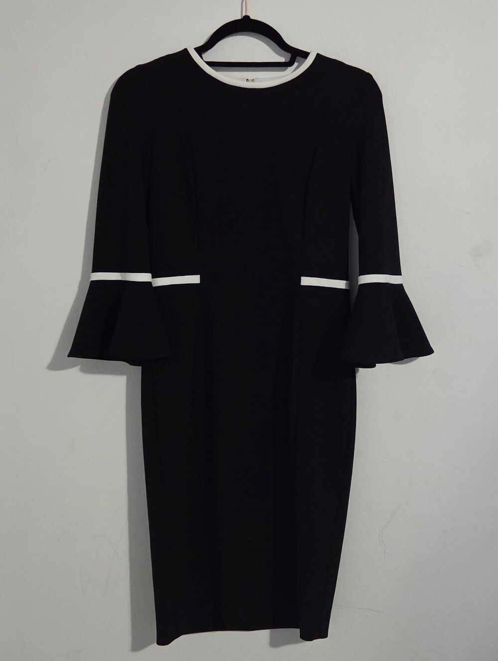 Calvin Klein Ribbon Bell-Sleeve Sheath Dress